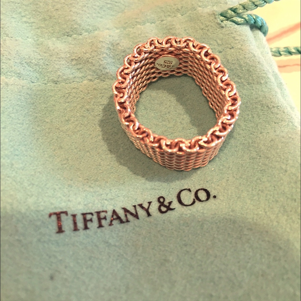 Tiffany & Co mesh band ring sz 8